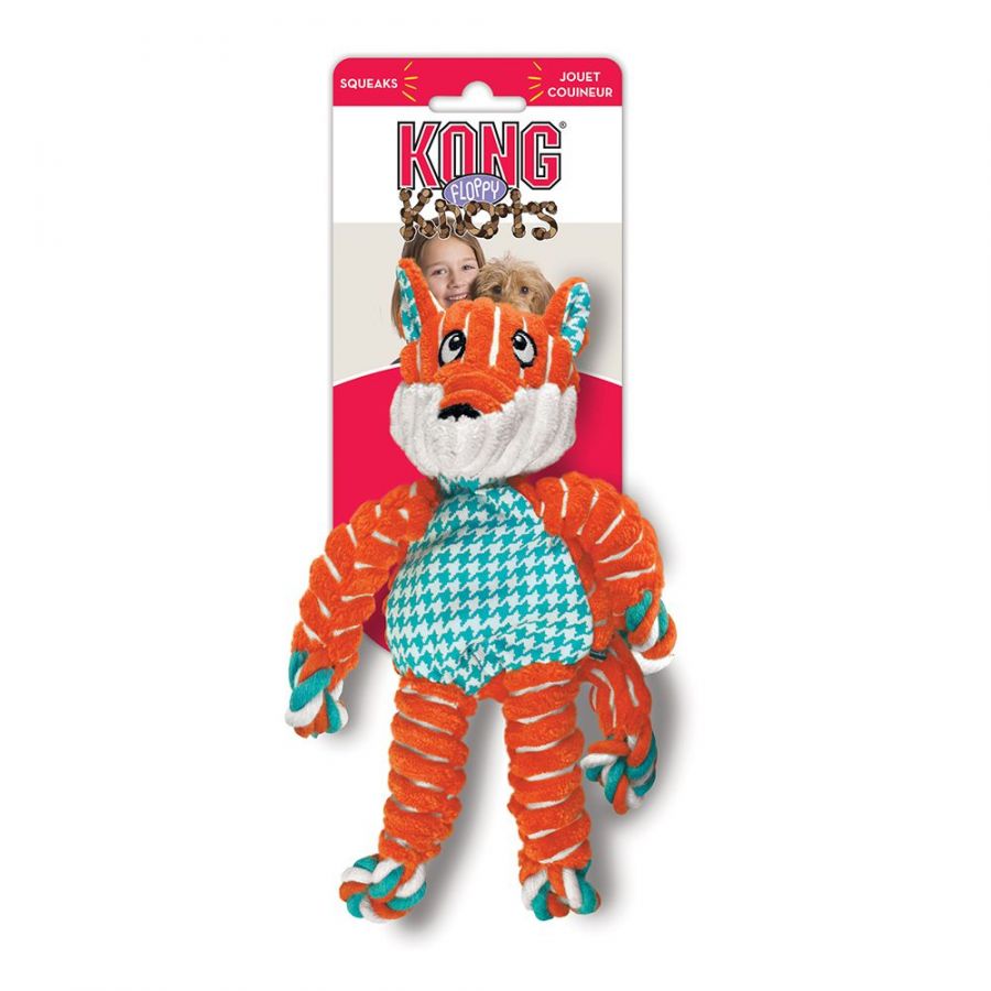 KONG Floppy Knots Fox Dog Toy, S/M 1 count