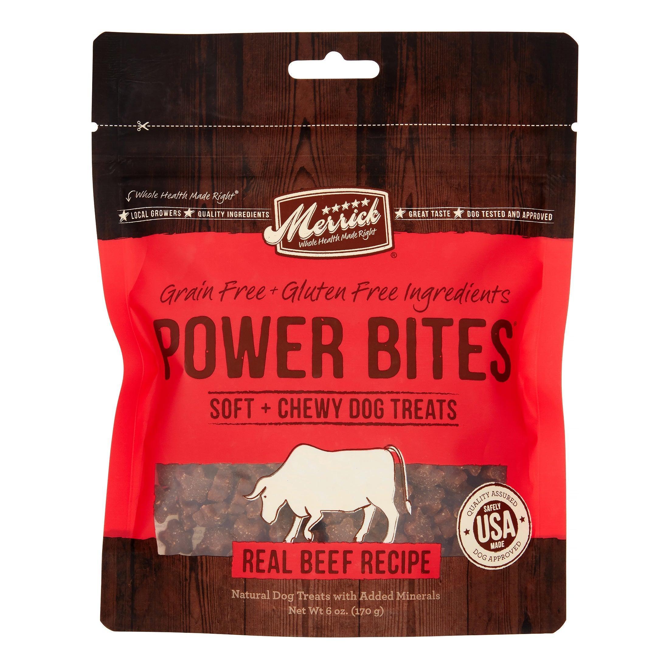 Merrick Power Bites Large Breed Big Bites Beef Recipe, 6 oz