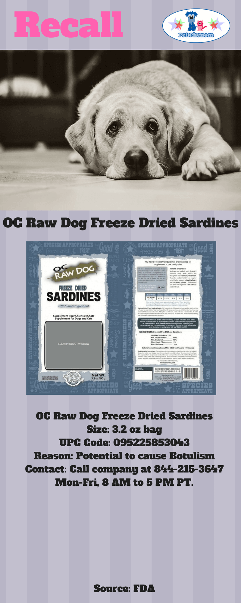 OC Raw Dog Freeze Dried Sardines