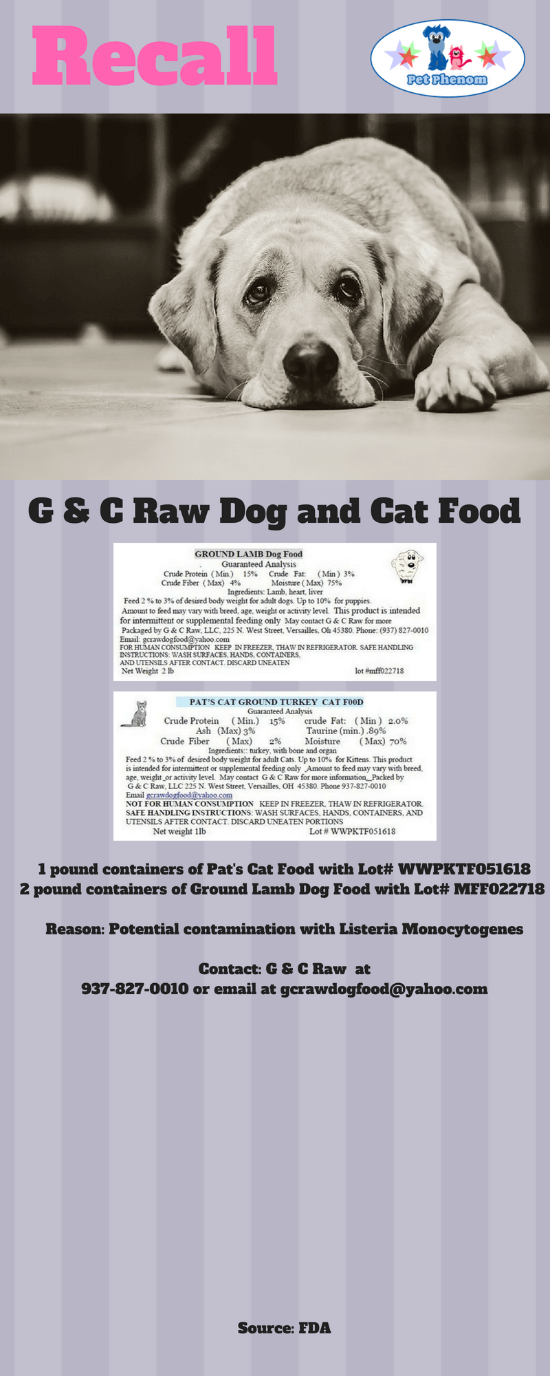 G & C Pet Food Recall