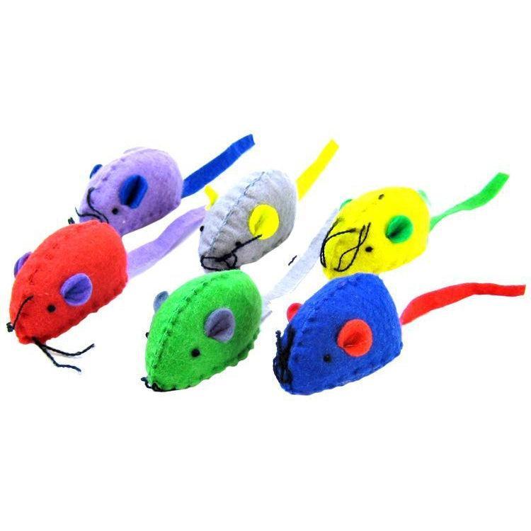 Spot Felt Mice with Catnip Cat Toys, 6 Pack