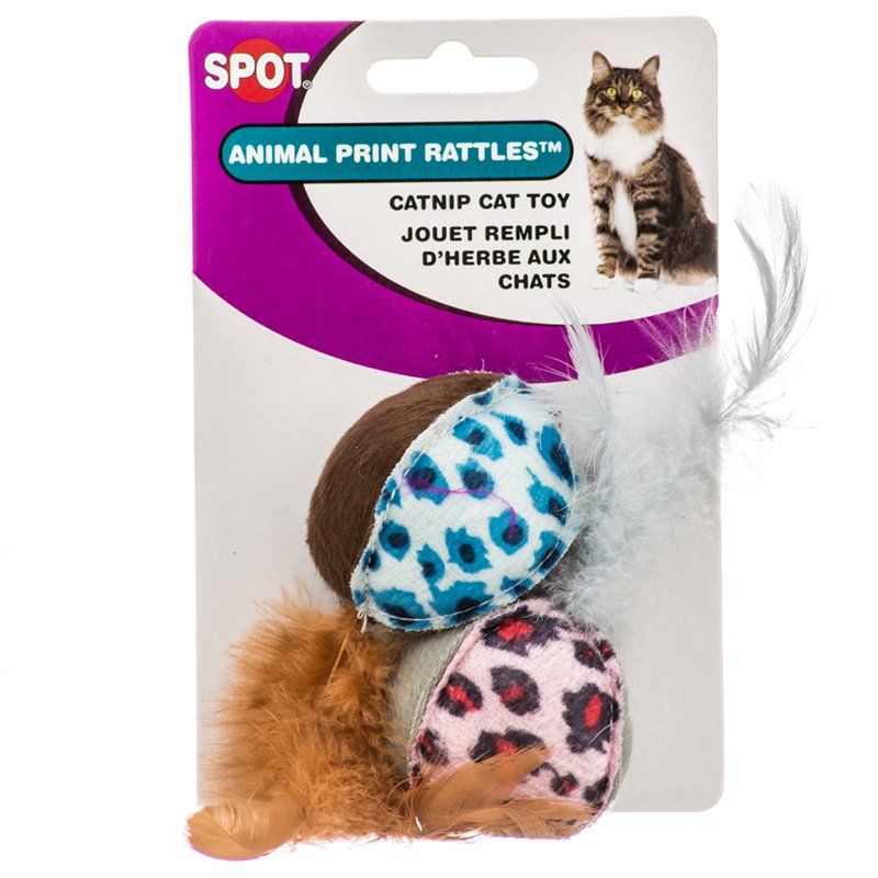 Spot Spotnips Rattle with Catnip - Animal Print, 2 Pack