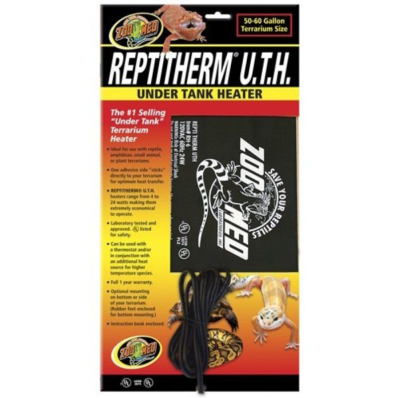 Zoo Med Repti Therm Under Tank Reptile Heater, 24 Watts - 18" Long x 8" Wide (50-60 Gallons)