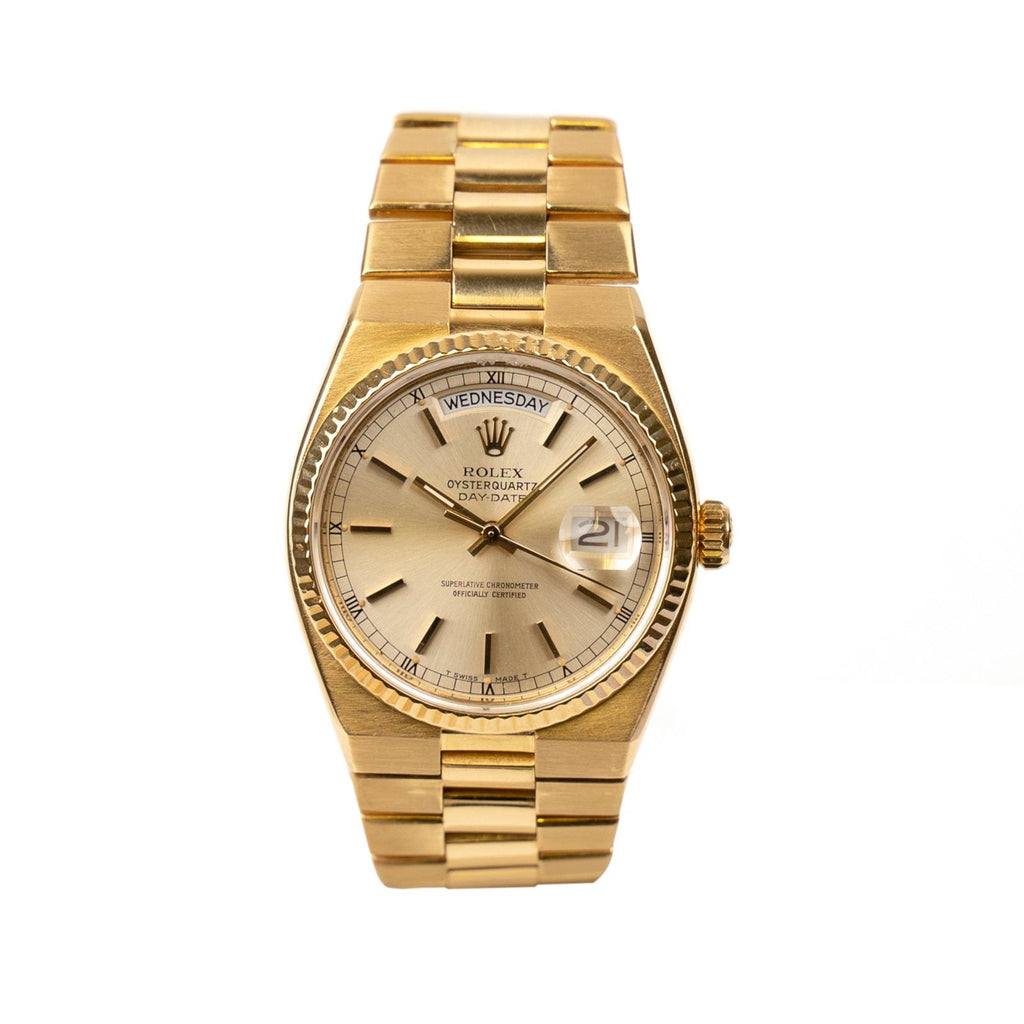 rolex oysterquartz day date gold