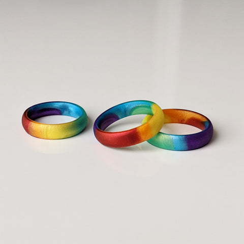 rainbow lgbtq pride silicone ring