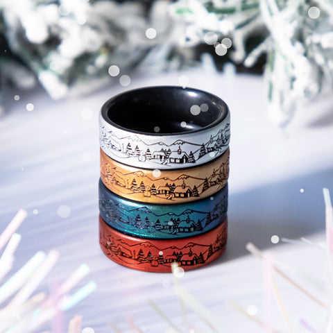 Knot Theory Magical Winter Village Silicone Ring