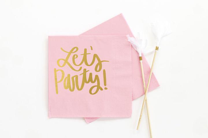 WRE Let's Party Light Pink Napkins -  - Party Supplies - Feliz Modern