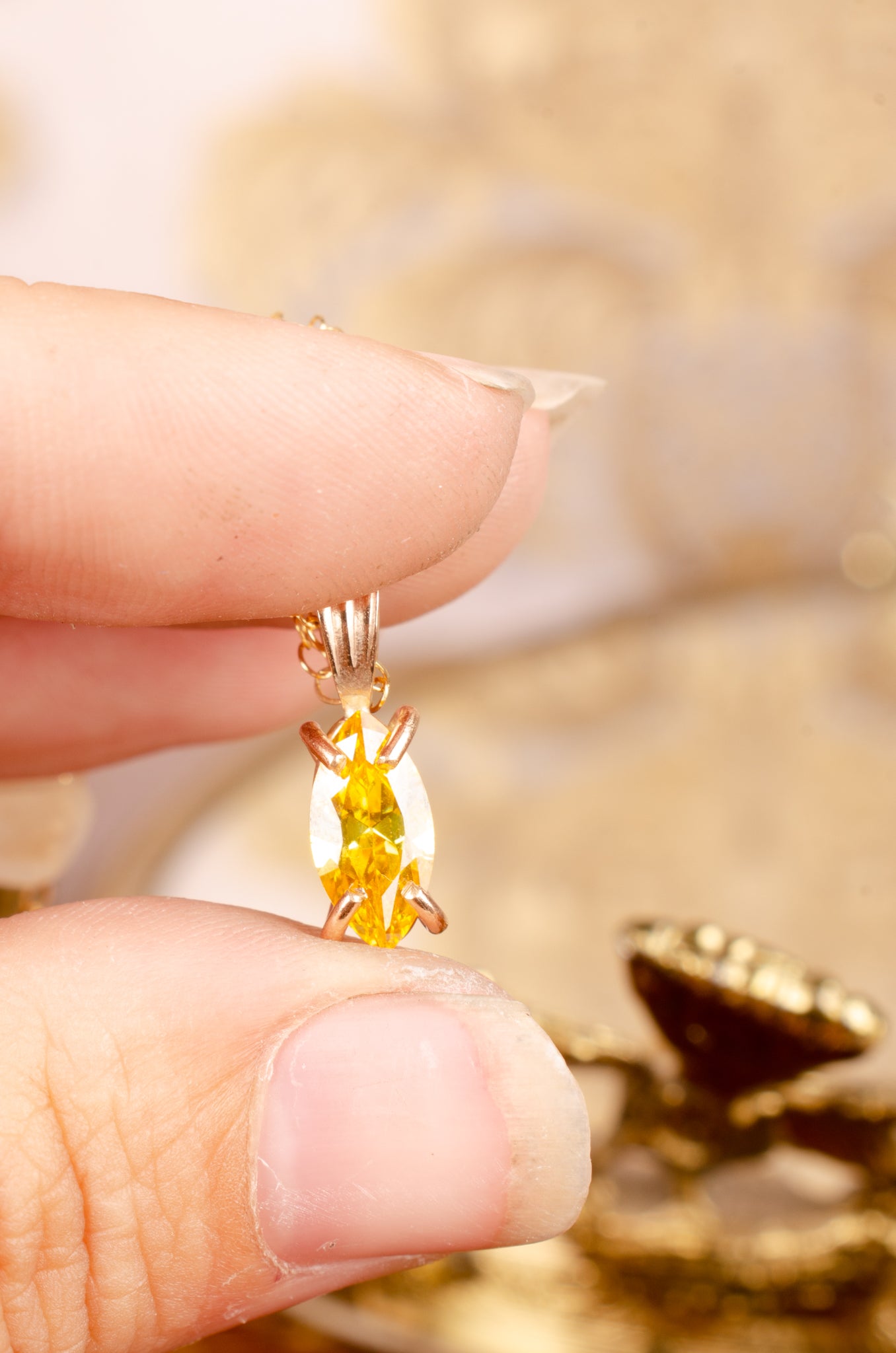 Flashes of Fire Yellow Zircon Pendant