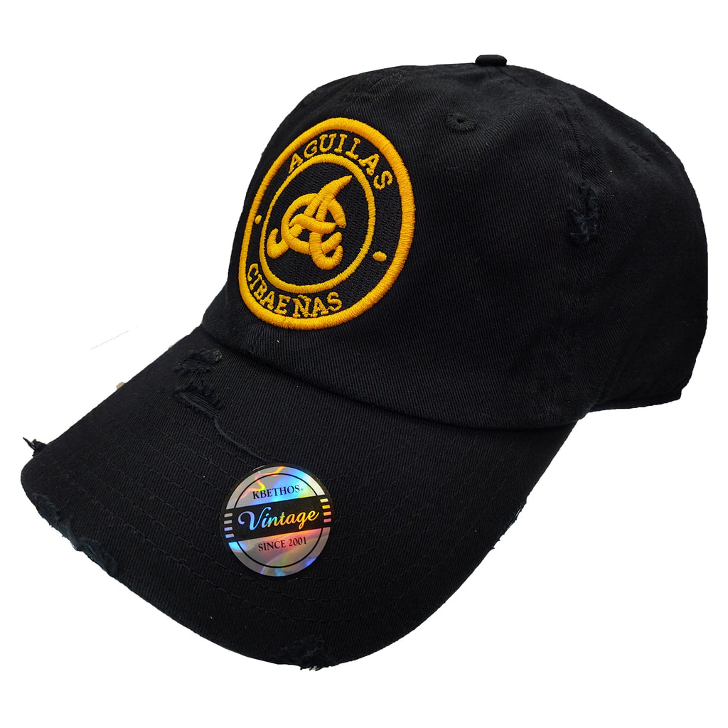 Aguilas Cibaeñas Embroidered Vintage Black Round-Logo Hat – Peligro Sports