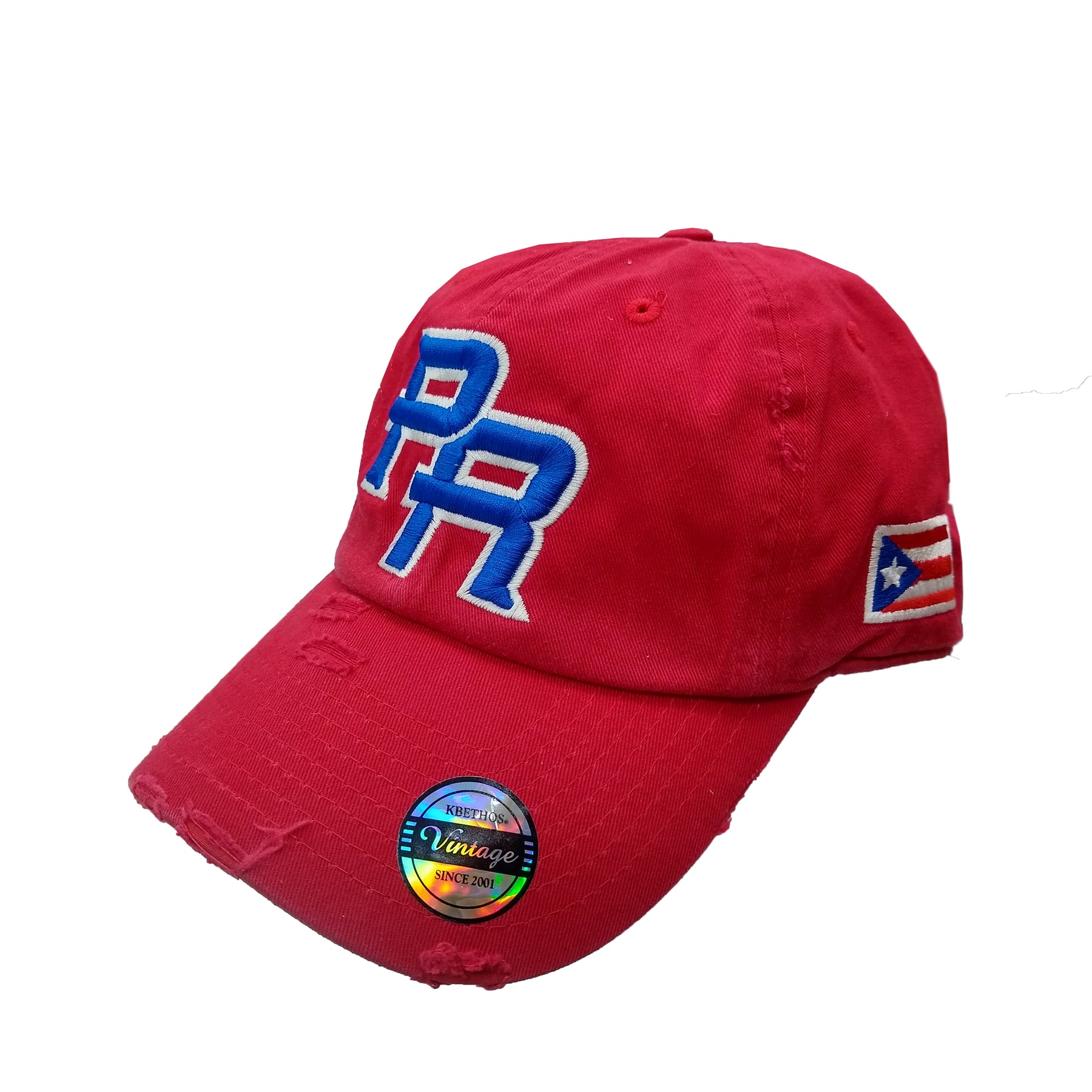 Puerto Rico Vintage Red/Royal blu logo hats – PeligroSports