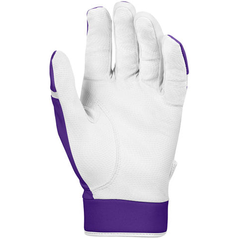 purple and yellow batting gloves