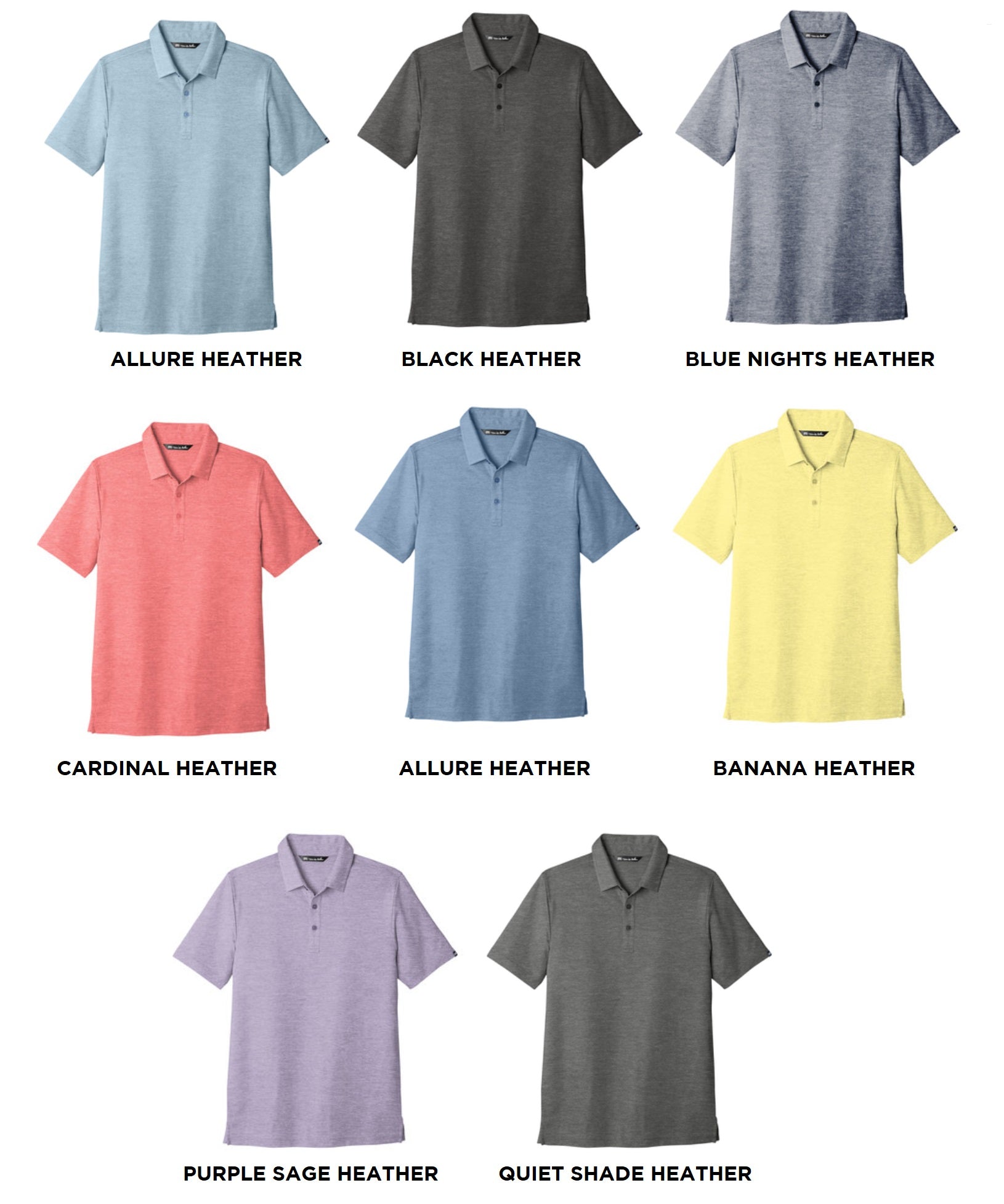 Travis Mathew Oceanside Heather Mens Polo