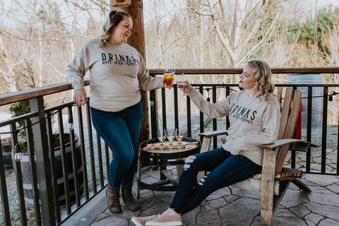 Drinks Well with Others Sweaters at Winery