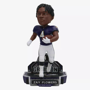 Zay Flowers Bobble Head Limited Edition of only 96 - Great Moments Sports Cards