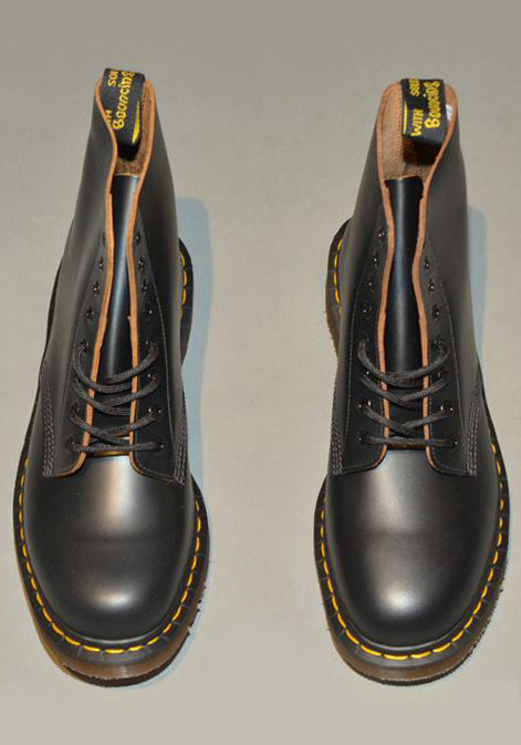 DR. MARTENS VINTAGE 1460 LEATHER BOOTS BLACK QUILON MADE IN ENGLAND ...