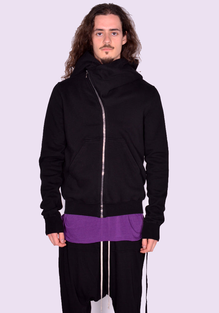 RICK OWENS DRKSHDW MOUNTAIN ZIP SWEAT HOODIE BLACK SS23 | DOSHABURI