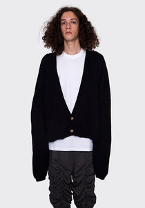 EDWARD CUMING CONFY CROPPED CARDIGAN BLACK FW22 | DOSHABURI Online