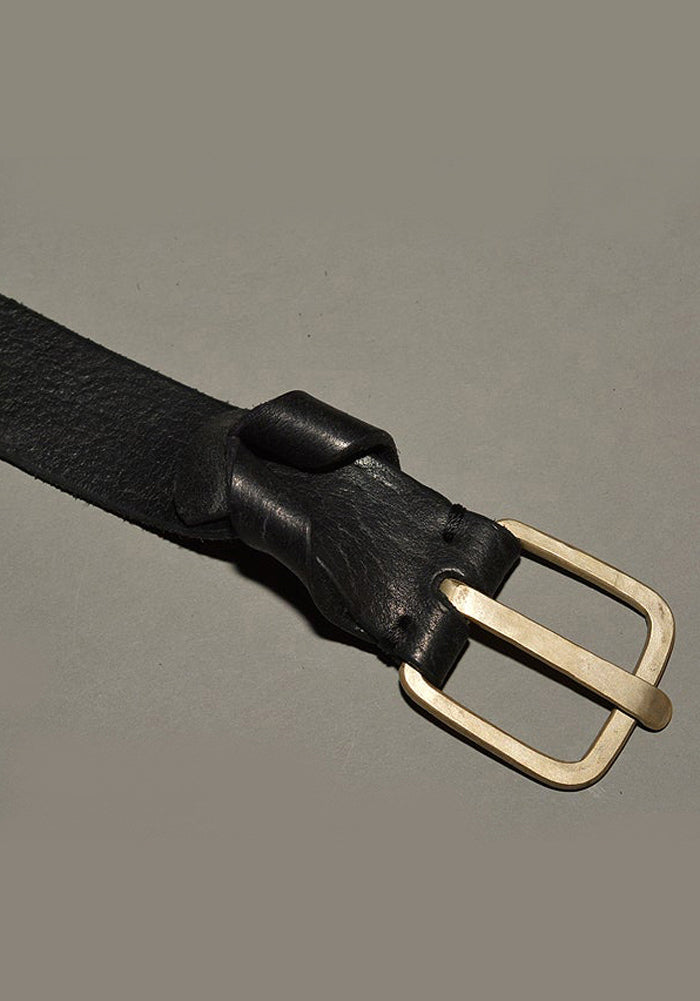 m.a+ by Maurizio Amadei CROSS CUTS WIDE LEATHER BELT BLACK