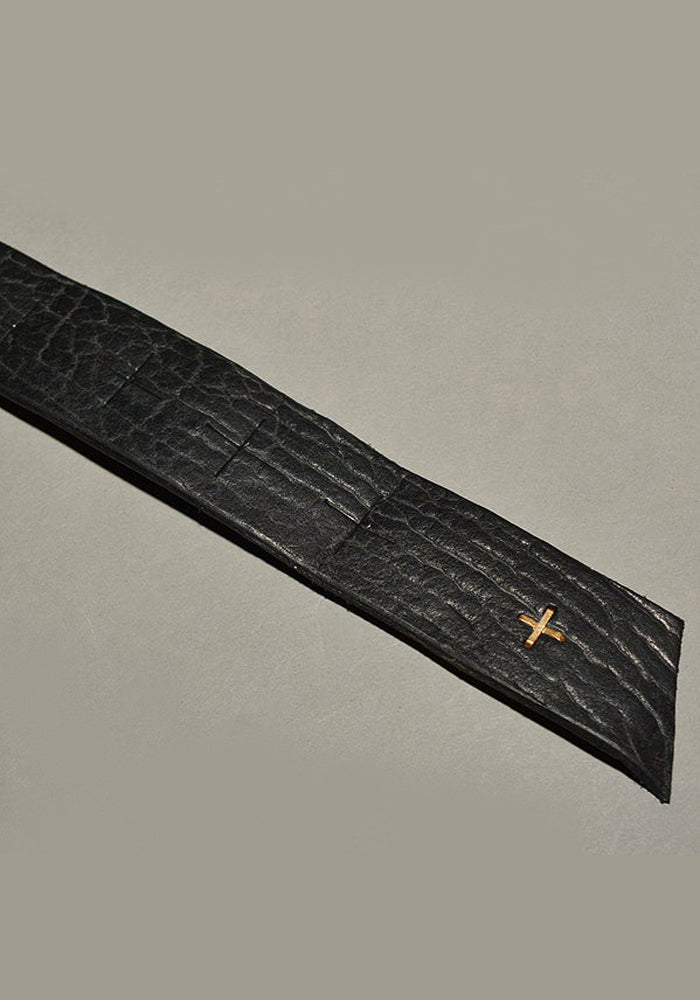 m.a+ by Maurizio Amadei CROSS CUTS WIDE LEATHER BELT BLACK