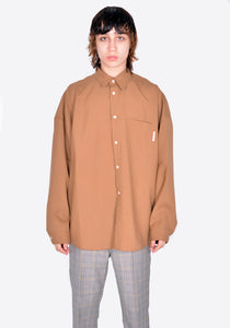 MARNI CUMU0061A1 TROPICAL WOOL SHIRT HAZELNUT FW22 | DOSHABURI Shop