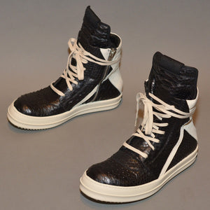 RICK OWENS PYTHON LEATHER GEOBASKET 