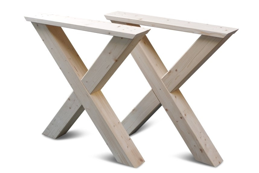 Set houten X-poten tafel | 2x | Snelle levering — Thuins.nl