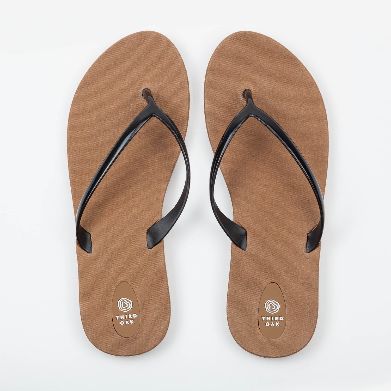 black and tan flip flops