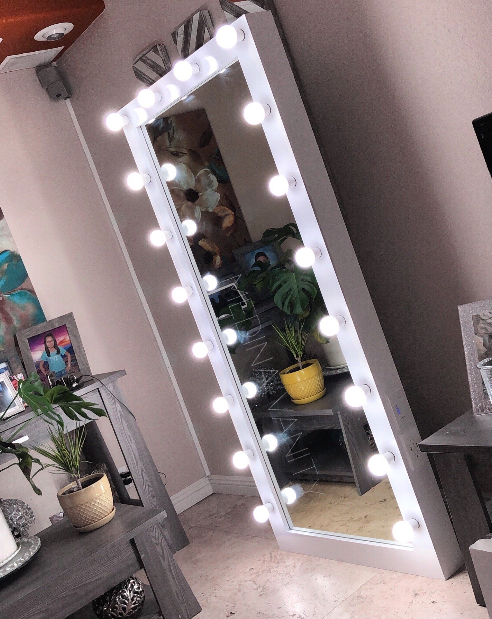 full length mirror with lights diy