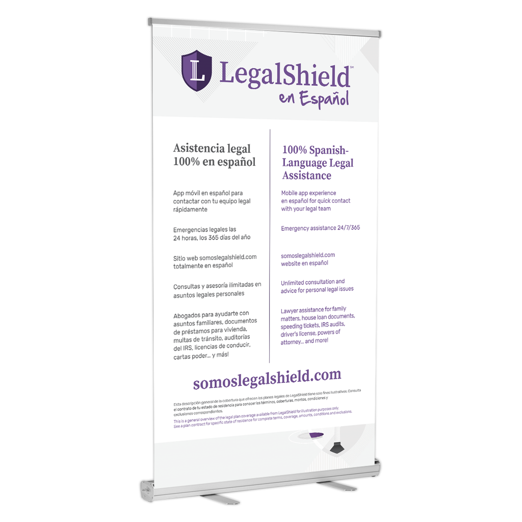 Download Legalshield En Espanol Retractable Banner Stands 47 X77 The Legalshield Store By Jfaonline Com PSD Mockup Templates