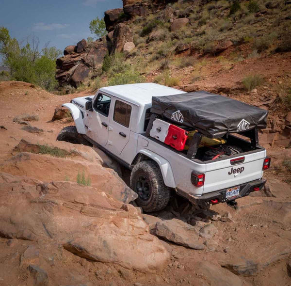 Roof top tent on a Jeep Gladiator