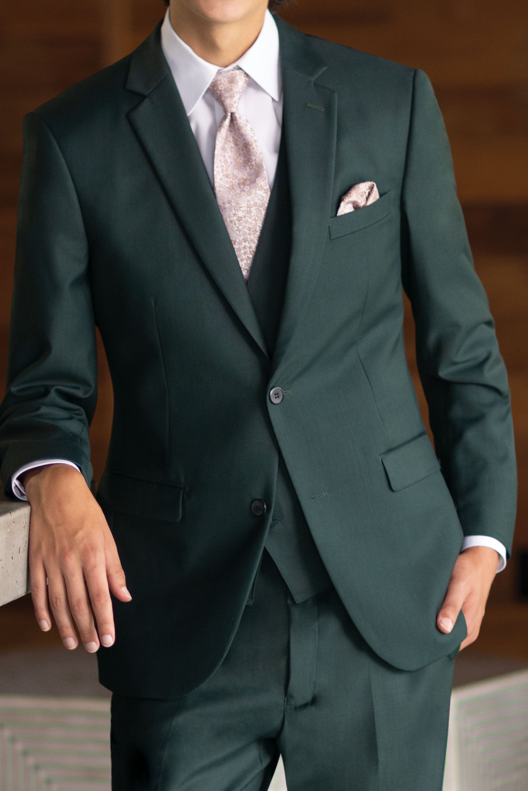 hunter green suit vest