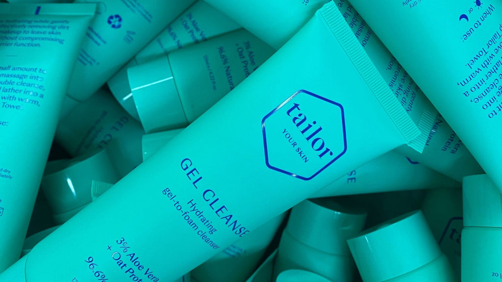 Tailor Skincare Gel Cleanse sustainable PCR recycled plastic tubes
