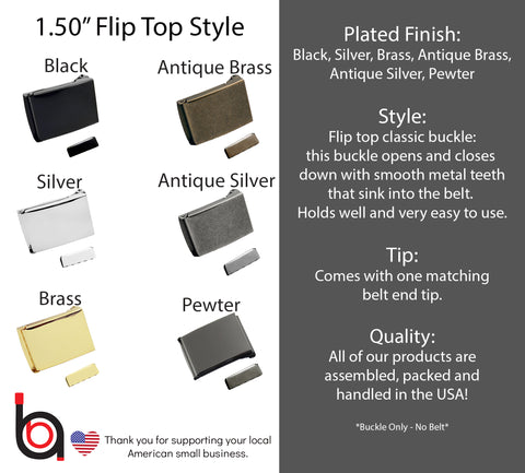 Build A Belt Men's Classic Silver Slider 1.5 Wide Buckle with Canvas Web  Belt at  Men’s Clothing store
