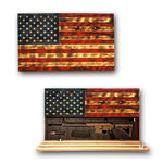 (LG) - Hidden Compartment - Vivid Wood Freedom Flag | Vivid - Lady Liberty Wood Flag | Etherton Hardwoods - World Famous Wooden Flags