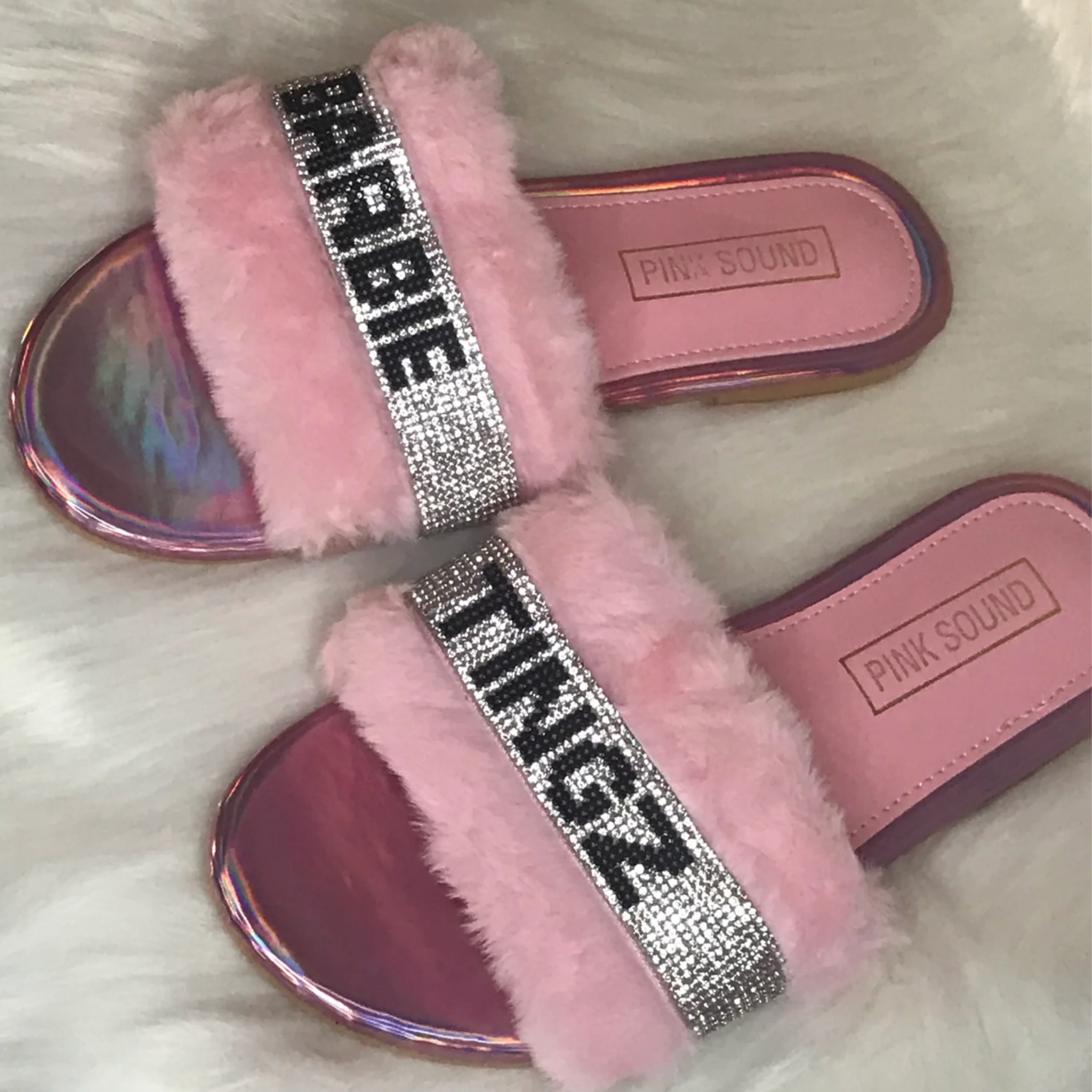 barbie tingz fur slides