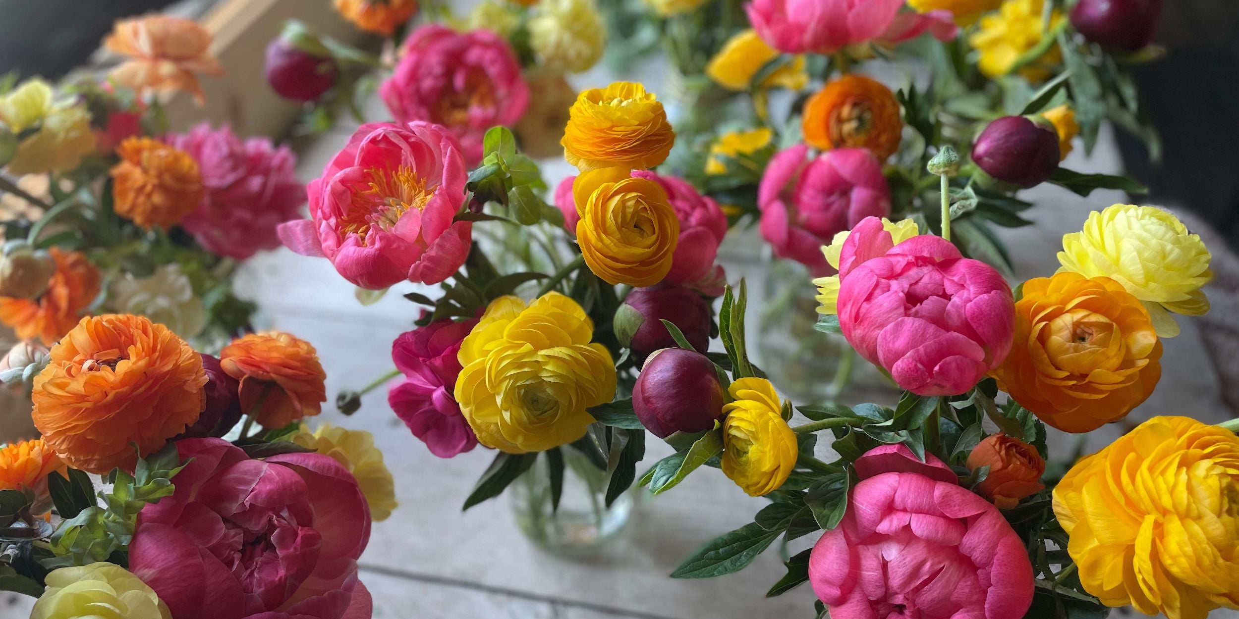 jars of flowers