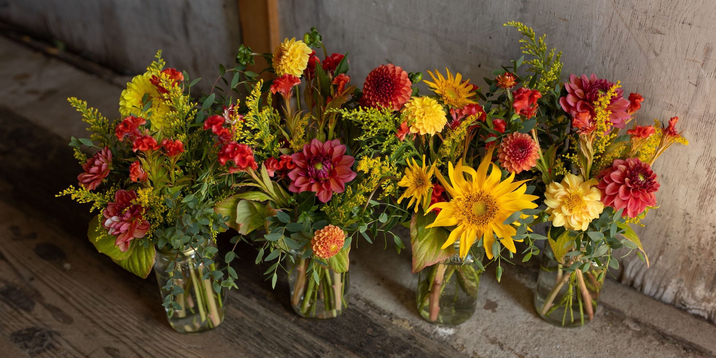 rooted flowers jar arrangements