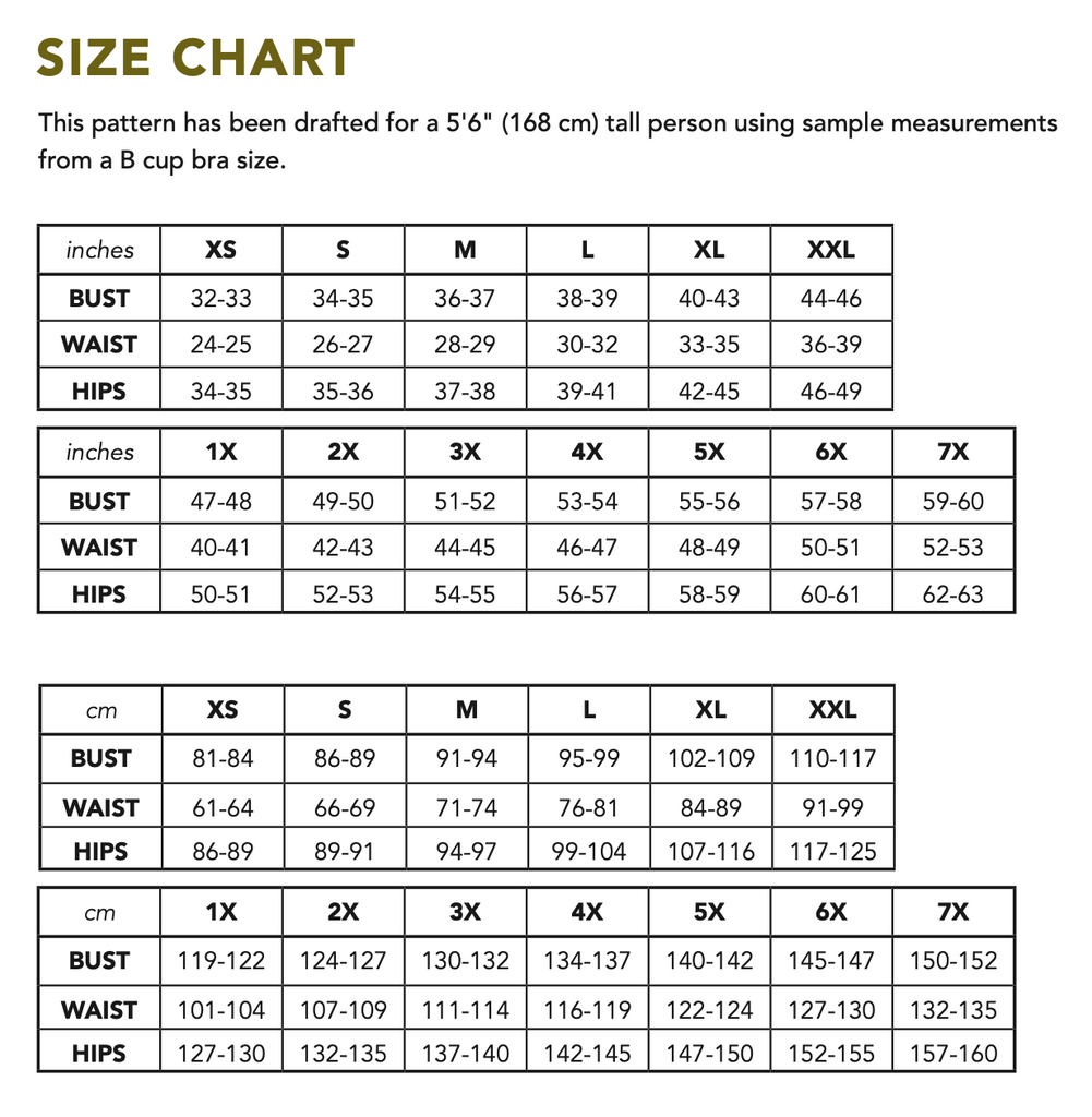 Size Chart: Choose by Your Hip Size: Description, PDF