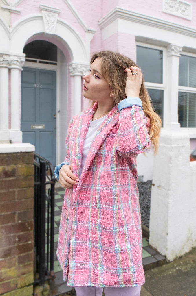 Paige Joanna Heather Blazer in Pink Check