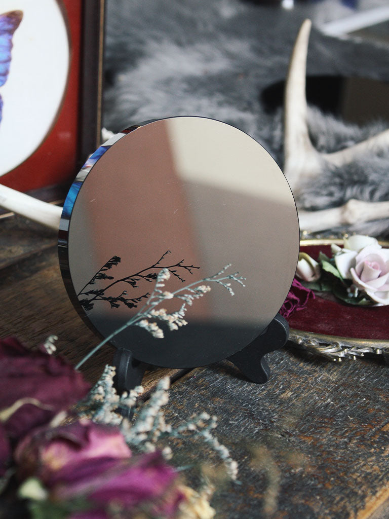 black obsidian scrying mirror