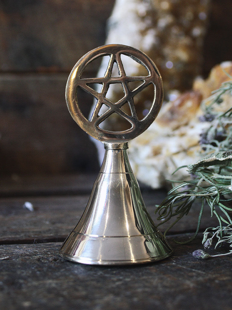 Pentacle Altar Bells Altar Bells silver Bellsbrass Bellswiccan Altar  Bellsenergy Cleansing Altar Bells 