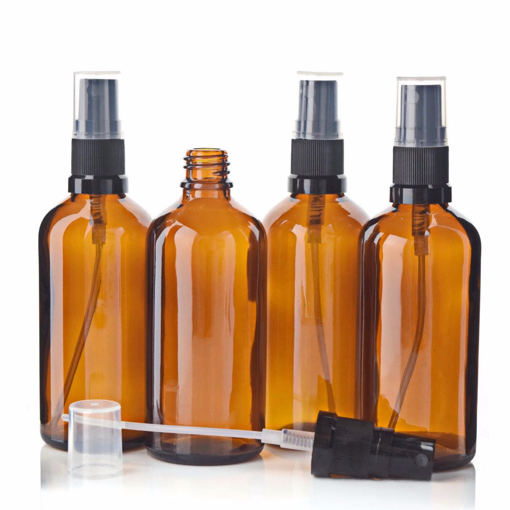 Download 100ml Amber Glass Spray Bottles (4 Pack) - The Essential ...