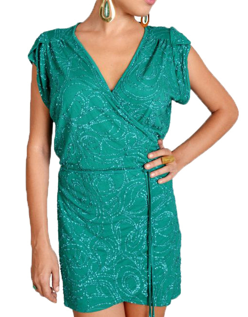 Emerald Green Wrap Dress Flash Sales, UP TO 54% OFF |  www.turismevallgorguina.com