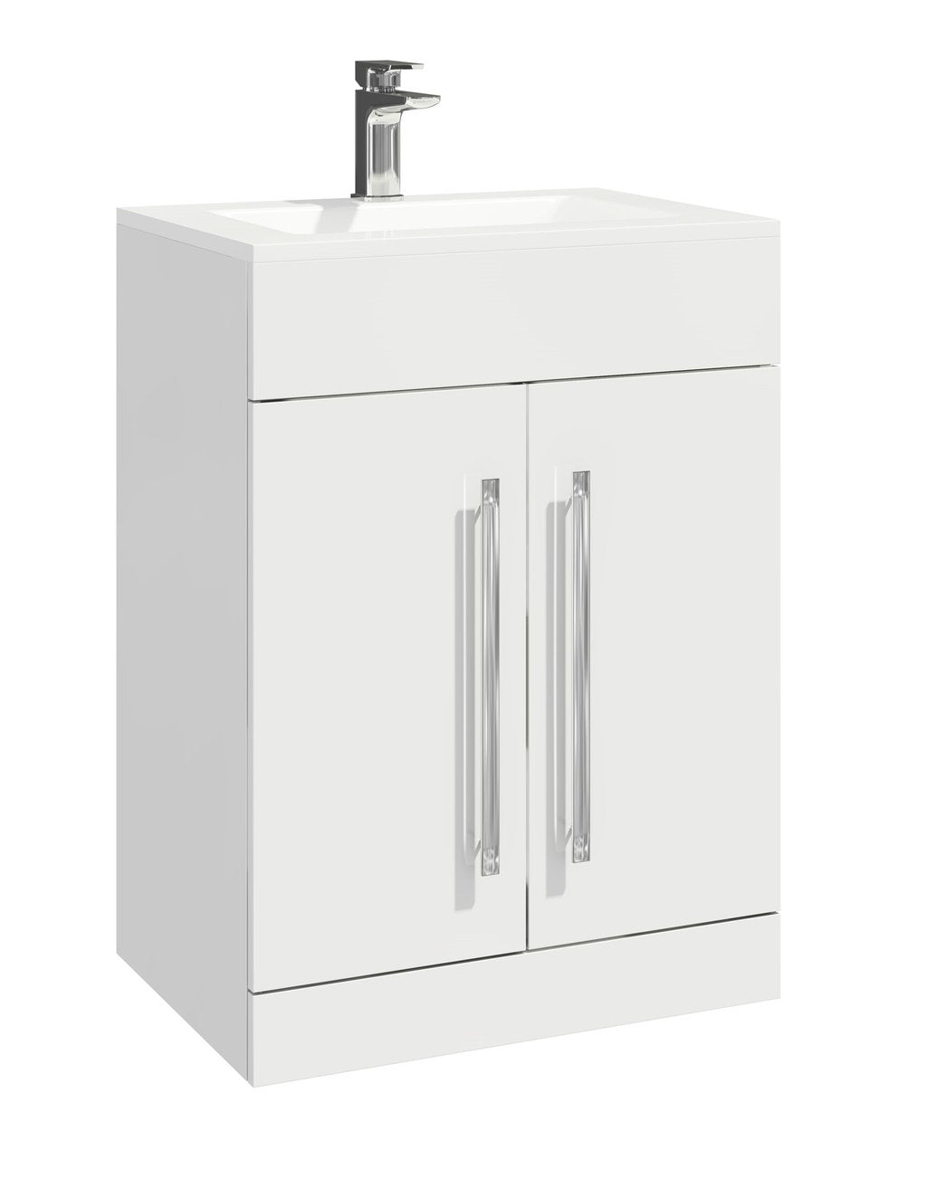 Lili 600mm Vanity Unit And Basin White Gloss Leeds Clearance Bathrooms