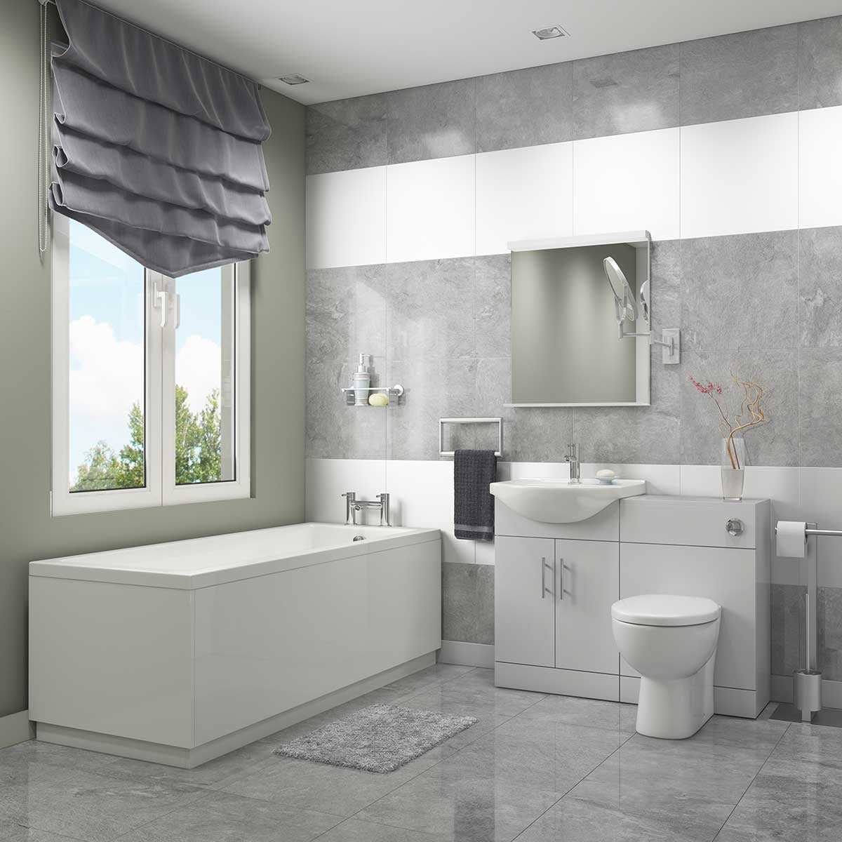 Complete Bathroom Suite With Vanity Units