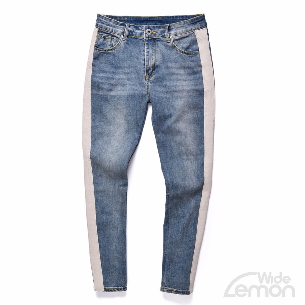 jeans with white line on side