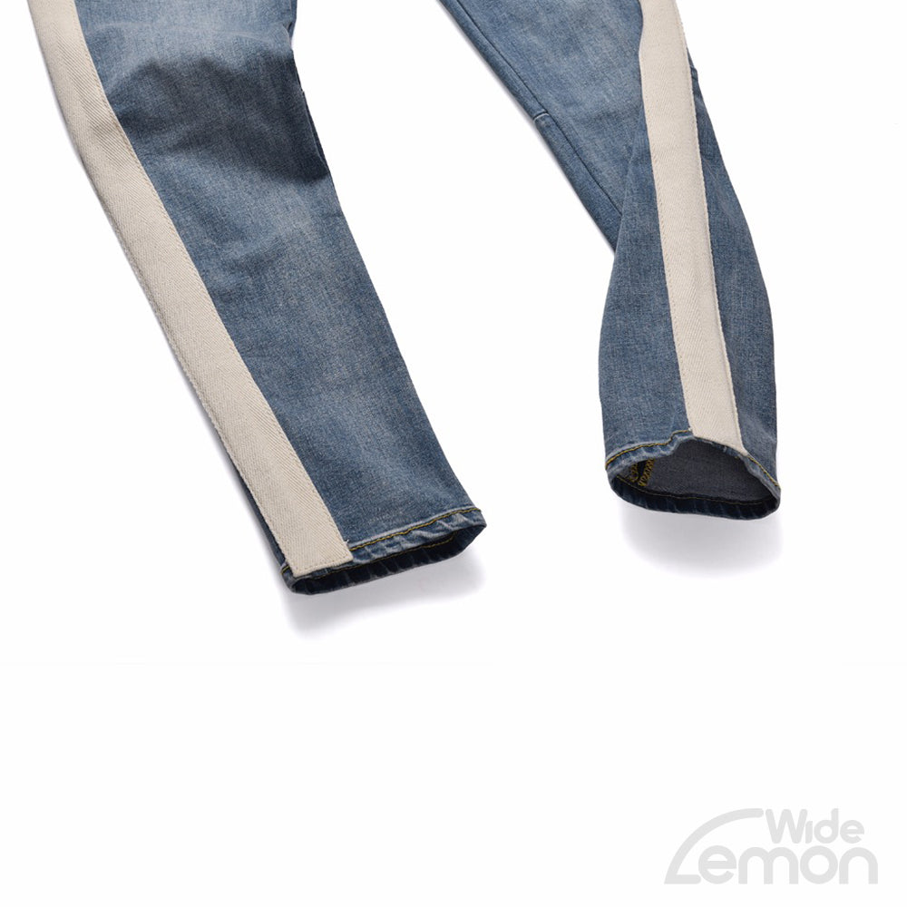 jeans with white line on side