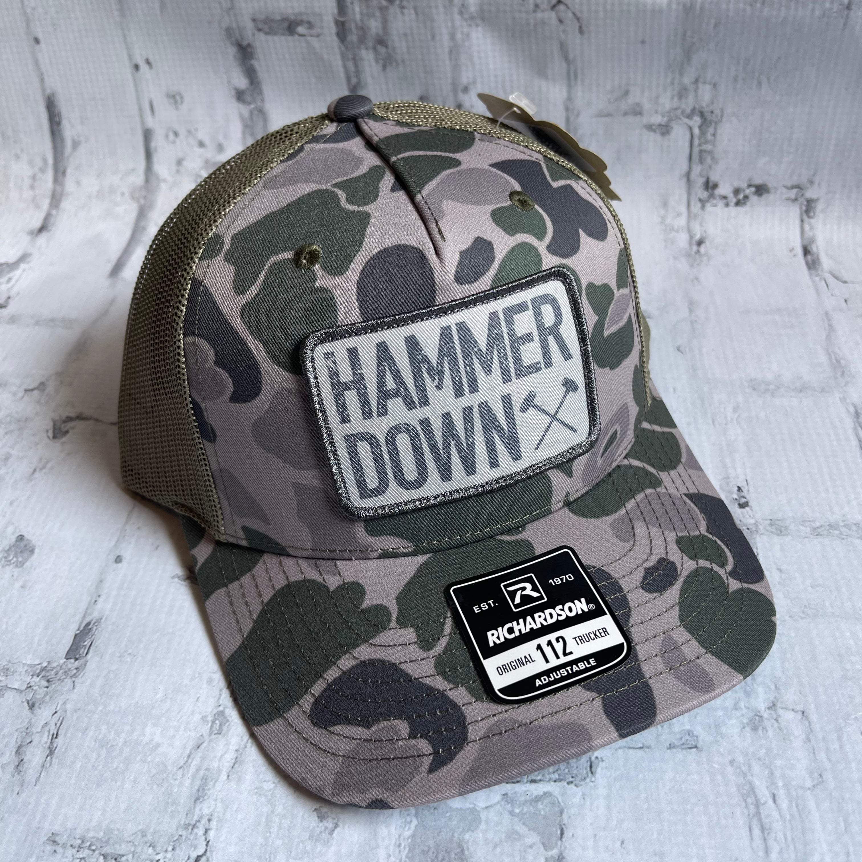 Hammer Down "Gray HD Two Rour" Hat - Marsh Camo with Woven Patch