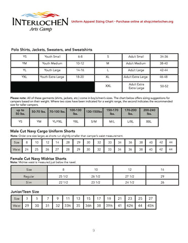 Lycra Size Chart – L.O.M