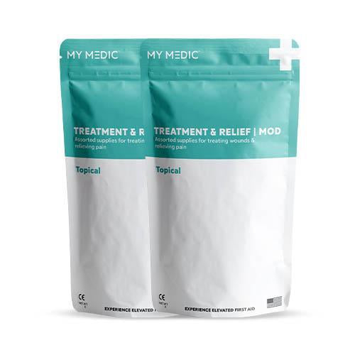 2 topical treatment and relief packs for wounds